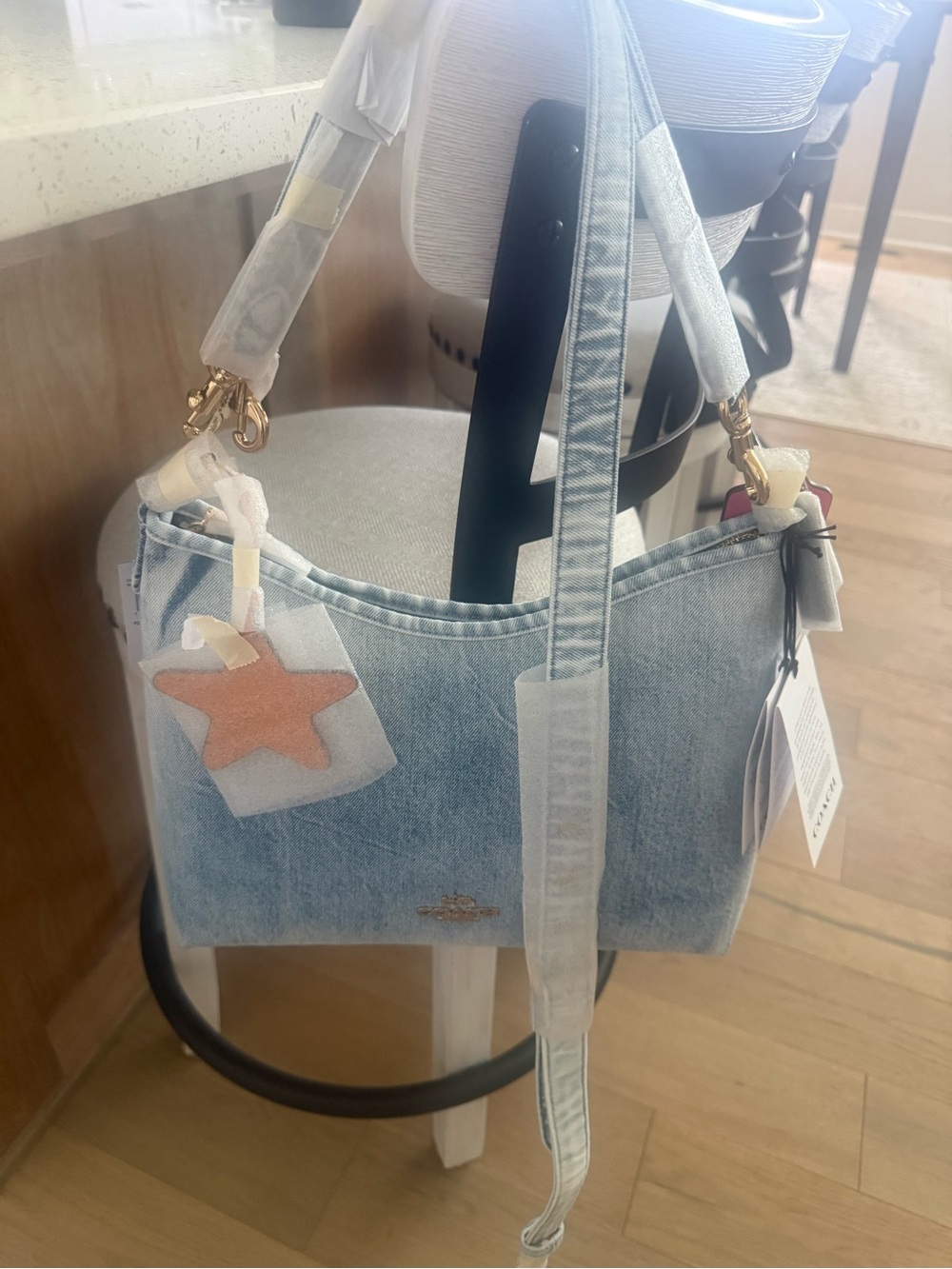 Coach Denim Laurel with charms